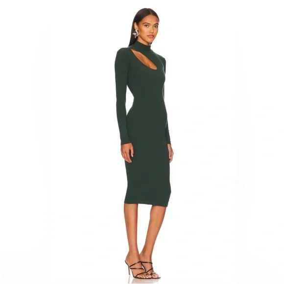NWT Remi x Revolve Lori Midi Dress in Forest Green - Picture 2 of 7